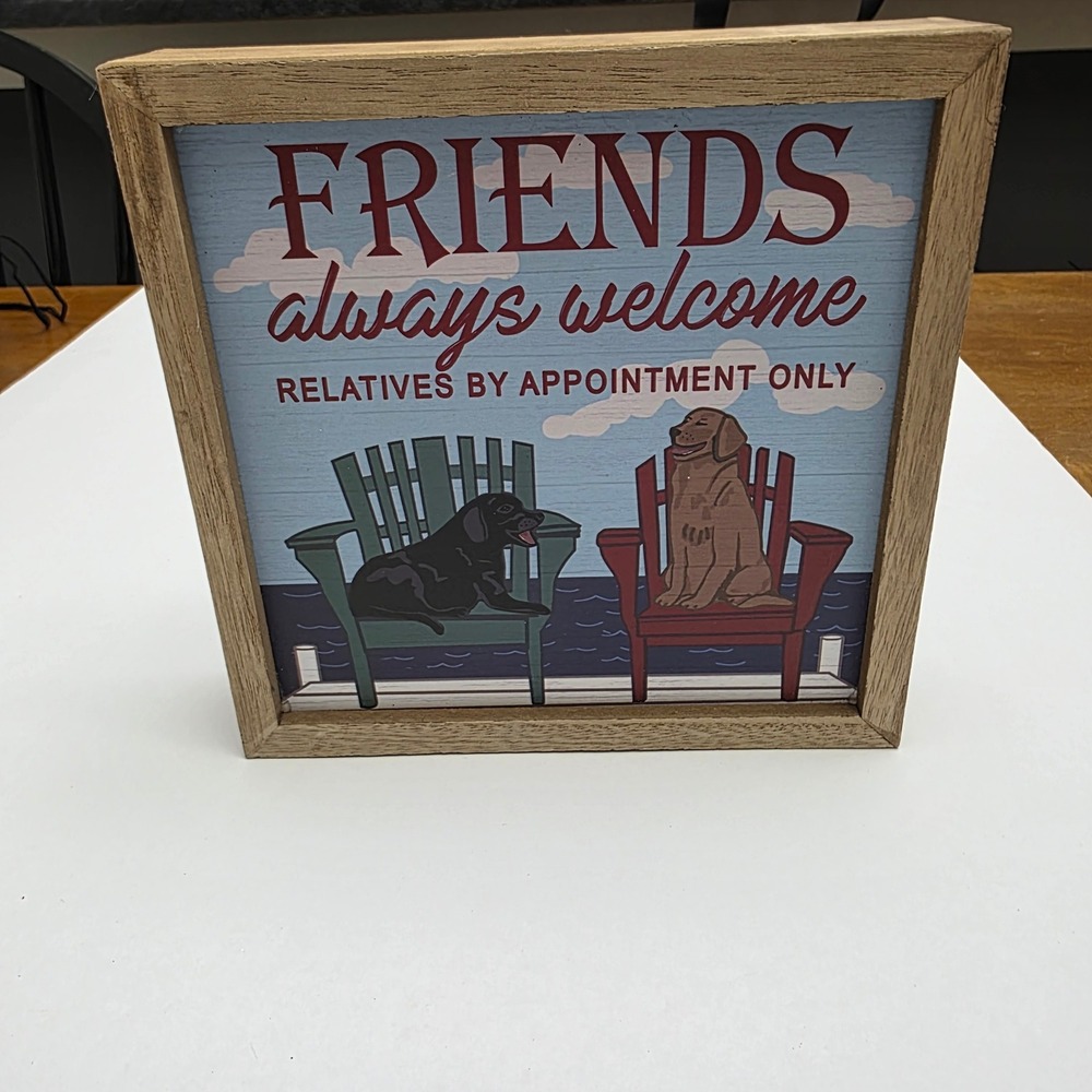 Dog Wall Decor‎ Friends Always Welcome Sign Home Decor Coastal Farmhouse